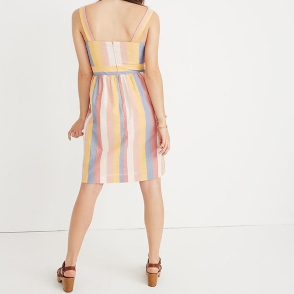 Madewell Tie-Front Cutout Dress in Sherbet Stripe - Picture 3 of 4